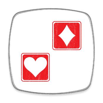 Poker Card Gambling Casino Gambler Game Hand Bluff - Square fridge magnet - white - Front