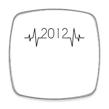2012 Heartbeat - Square fridge magnet - white - Front