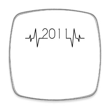 2011 Heartbeat - Square fridge magnet - white - Front