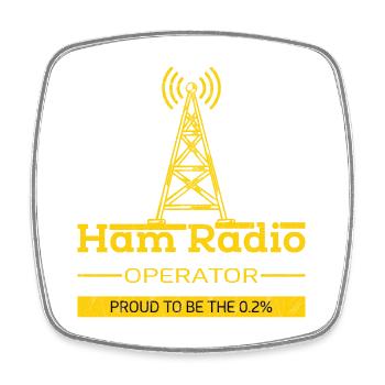 Ham Radio Operator Cute Amateur Administrator - Square fridge magnet - white - Front