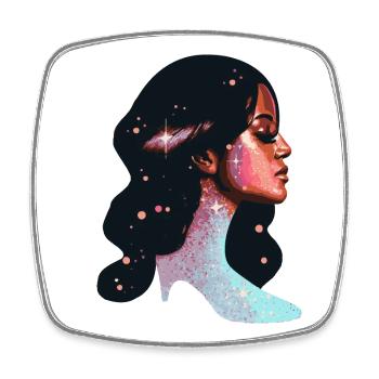 Conception de portrait de rêveur cosmique - Magnet carré - blanc - Devant