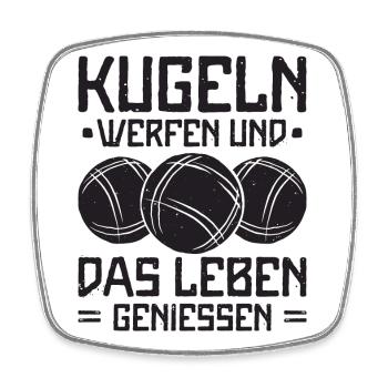 Boule Spruch Kugeln werfen Boccia Spiel Botcha - Viereckiger Kühlschrankmagnet - Weiß - Vorne