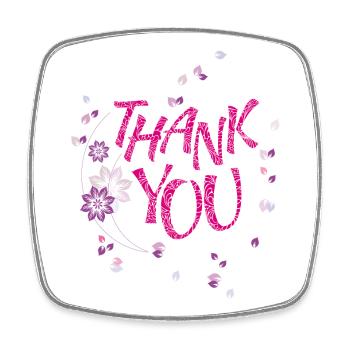 thank you, Danke - Viereckiger Kühlschrankmagnet - Weiß - Vorne