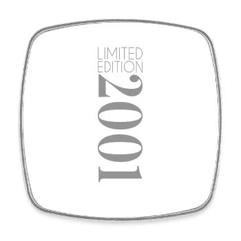 Limited Edition 2001 - Viereckiger Kühlschrankmagnet - Weiß - Vorne