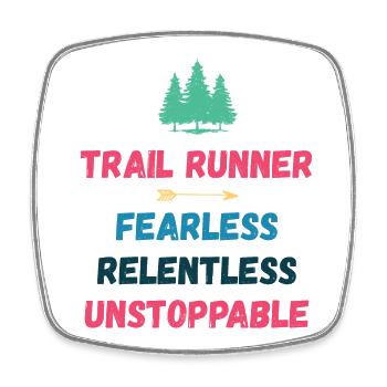 Trail Runner - Intrépide. Implacable. Imparable. - Magnet carré - blanc - Devant