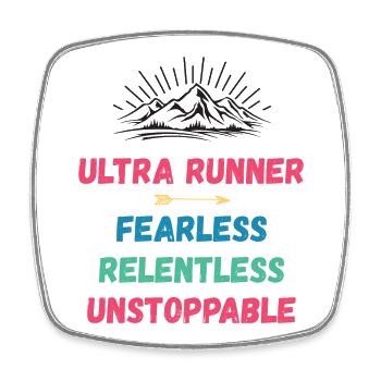 Ultra Runner - Intrépide. Implacable. Imparable. - Magnet carré - blanc - Devant