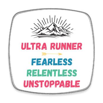 Ultra Runnner - Intrépide. Implacable. Imparable. - Magnet carré - blanc - Devant
