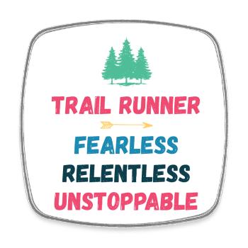 Trail Runner - Intrépide. Implacable. Imparable. - Magnet carré - blanc - Devant