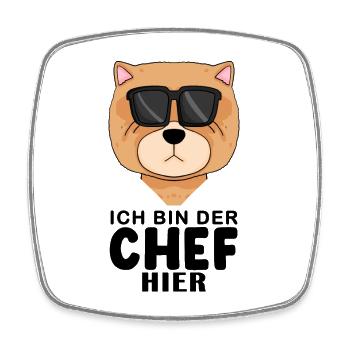 Cooler Hund Chow Chow Chef Spruch - Viereckiger Kühlschrankmagnet - Weiß - Vorne