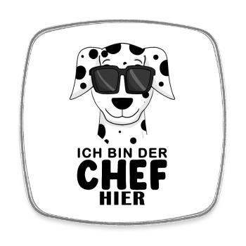 Cooler Hund Dalmatiner Chef Spruch - Viereckiger Kühlschrankmagnet - Weiß - Vorne