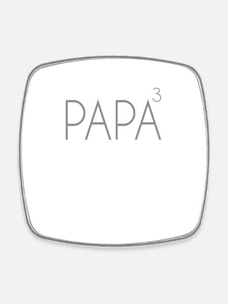 Papa von 3 Kindern - Viereckiger Kühlschrankmagnet - Weiß