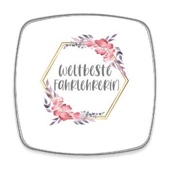 Weltbeste Fahrlehrerin Fahrschule Beruf Geschenk - Viereckiger Kühlschrankmagnet - Weiß - Vorne