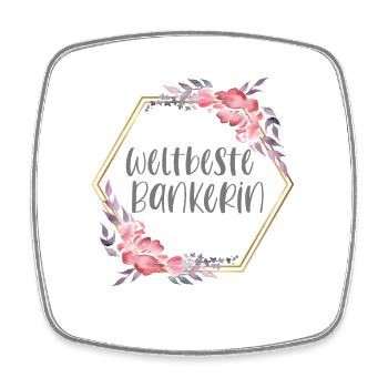 Weltbeste Bankerin Bankkauffrau Beruf Geschenk - Viereckiger Kühlschrankmagnet - Weiß - Vorne