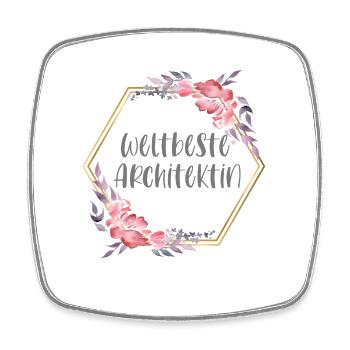 Weltbeste Architektin Architektur Beruf Geschenk - Viereckiger Kühlschrankmagnet - Weiß - Vorne