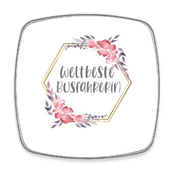 Weltbeste Busfahrerin Bus Beruf Geschenk - Viereckiger Kühlschrankmagnet - Weiß - Vorne