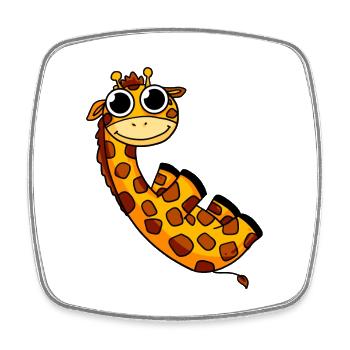 Giraffe Safari - Square fridge magnet - white - Front