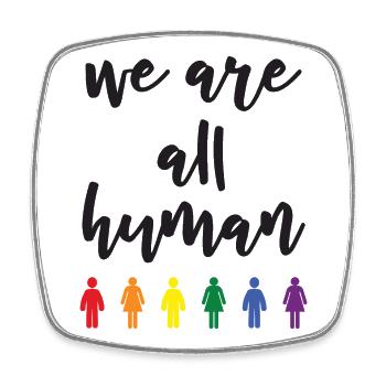 Pride Month - We Are All Human - Square fridge magnet - white - Front