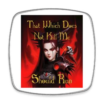 That which does not kill me, should run - Square fridge magnet - white - Front