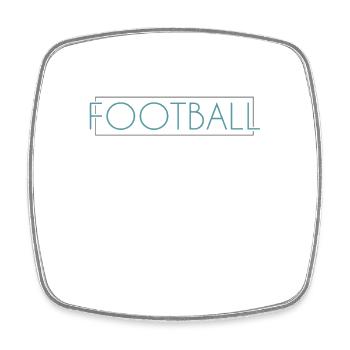 Lettrage Rugby Football - Magnet carré - blanc - Devant