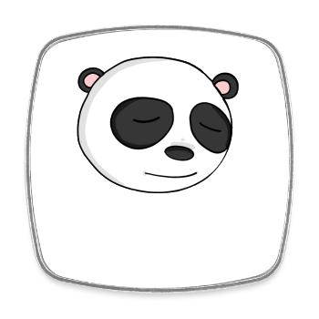 Panda Kopf - Viereckiger Kühlschrankmagnet - Weiß - Vorne