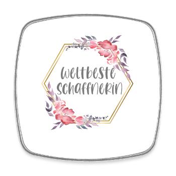 Weltbeste Schaffnerin Züge Beruf Geschenk - Viereckiger Kühlschrankmagnet - Weiß - Vorne