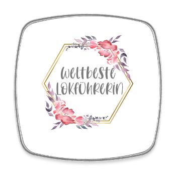 Weltbeste Lokführerin Zug Beruf Geschenk - Viereckiger Kühlschrankmagnet - Weiß - Vorne