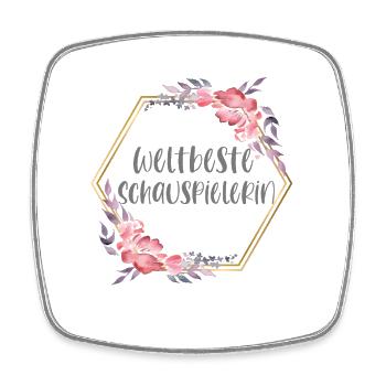 Weltbeste Schauspielerin Bühne Beruf Geschenk - Viereckiger Kühlschrankmagnet - Weiß - Vorne