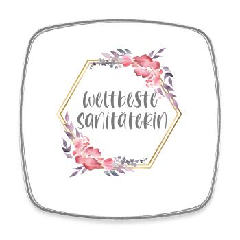 Weltbeste Sanitäterin Sanitäter Beruf Geschenk - Viereckiger Kühlschrankmagnet - Weiß - Vorne