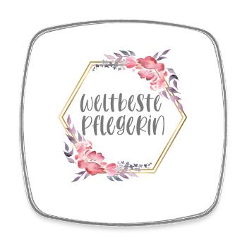 Weltbeste Pflegerin Altenpflegerin Beruf Geschenk - Viereckiger Kühlschrankmagnet - Weiß - Vorne