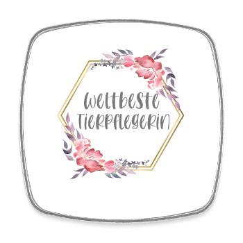 Weltbeste Tierpflegerin Tiere Beruf Geschenk - Viereckiger Kühlschrankmagnet - Weiß - Vorne
