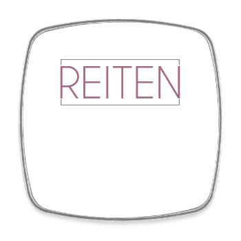 Reiten Schriftzug - Viereckiger Kühlschrankmagnet - Weiß - Vorne