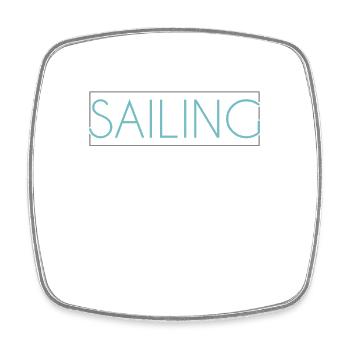 Sailing lettering - Square fridge magnet - white - Front