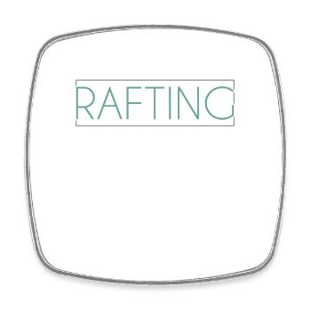 Rafting Schriftzug - Viereckiger Kühlschrankmagnet - Weiß - Vorne