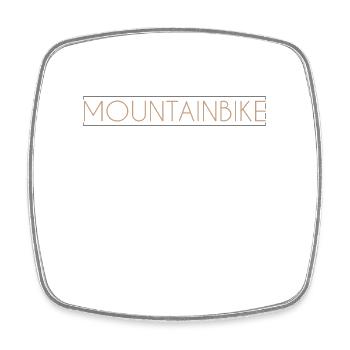 Mountain bike lettering - Square fridge magnet - white - Front