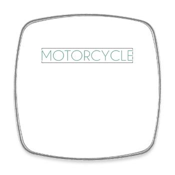 Lettrage moto - Magnet carré - blanc - Devant