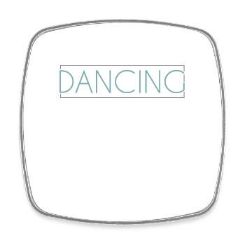Dancing lettering - Square fridge magnet - white - Front