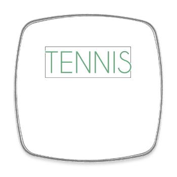 Lettrage Tennis - Magnet carré - blanc - Devant