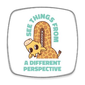 Giraffe See Things From A Different Perspective - Square fridge magnet - white - Front