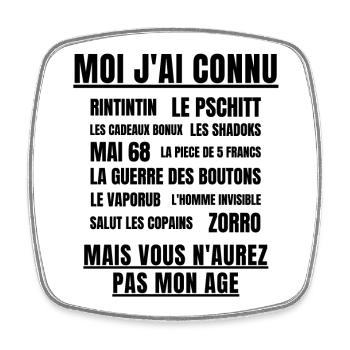 anniversaire, anniversaire humour, retraite humour - Magnet carré - blanc - Devant