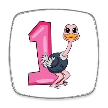 1 anniversaire 1 an avec motif animal - Un - Magnet carré - blanc - Devant