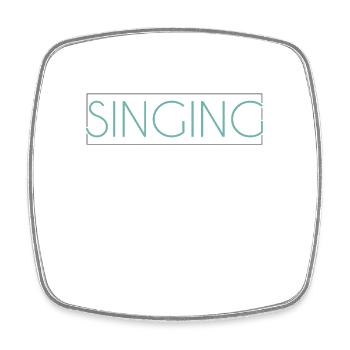 Singen Schriftzug - Viereckiger Kühlschrankmagnet - Weiß - Vorne
