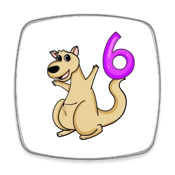 6 Birthday 6 years old with animal motif - six - Square fridge magnet - white - Front