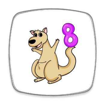 8 Birthday 8 years old with animal motif - eight - Square fridge magnet - white - Front