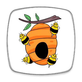 Biene Bienen Bienennest Wespen Wespennest Nest - Viereckiger Kühlschrankmagnet - Weiß - Vorne