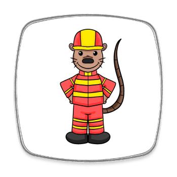 Motif de pompiers pour enfants - Magnet carré - blanc - Devant