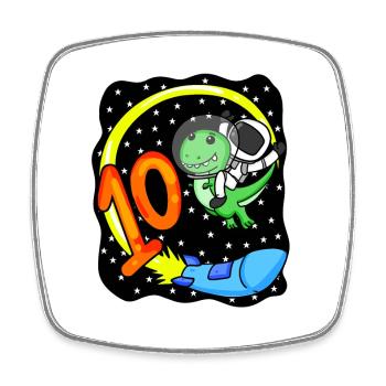 10 Geburtstag Junge Astronaut - zehn Jahre - Viereckiger Kühlschrankmagnet - Weiß - Vorne
