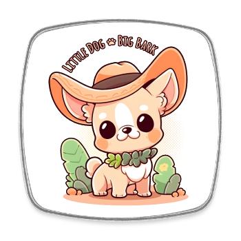 Chihuahua Kawaii Puppy Dog Design - Magnet carré - blanc - Devant