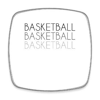 Basketball Schriftzug - Viereckiger Kühlschrankmagnet - Weiß - Vorne