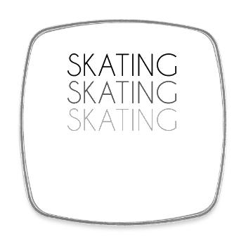 Skating Schriftzug - Viereckiger Kühlschrankmagnet - Weiß - Vorne