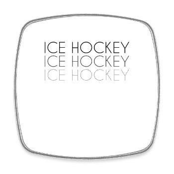 Eishockey Schriftzug - Viereckiger Kühlschrankmagnet - Weiß - Vorne
